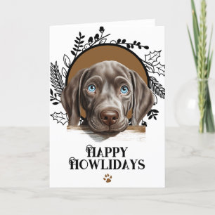Cartes Pour Fêtes Annuelles Joyeux Howlidays Weimaraner Chien Noël
