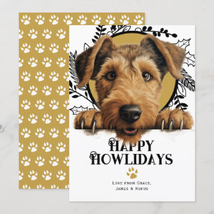 Cartes Pour Fêtes Annuelles Joyeux Howlidays Welsh Terrier Dog Christmas