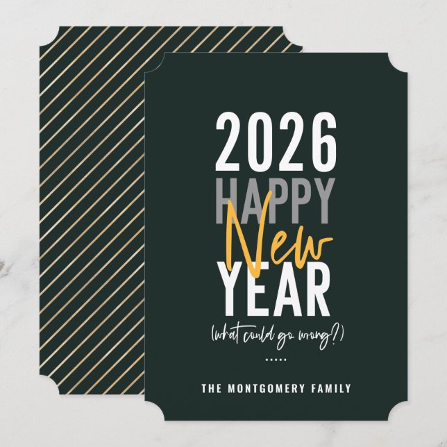 Cartes Pour Fêtes Annuelles Joyeux Humour de la nouvelle année 2022 (Devant / Derrière)