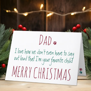 Cartes Pour Fêtes Annuelles Joyeux Humour de Noël Funny Chien Papa