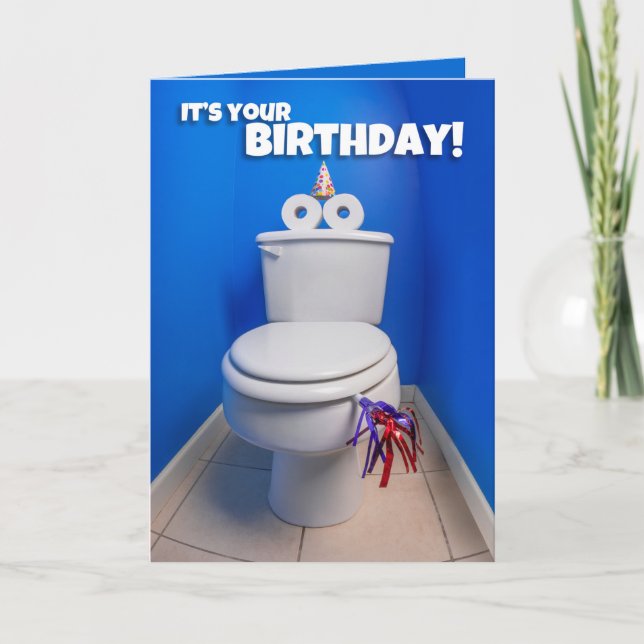 Cartes Pour Fêtes Annuelles Joyeux Humour de toilette d'anniversaire (Devant)