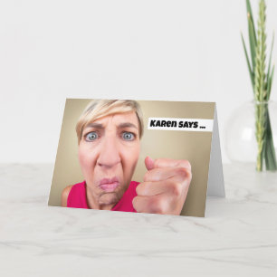 Cartes Pour Fêtes Annuelles Joyeux Humour Karen en colère