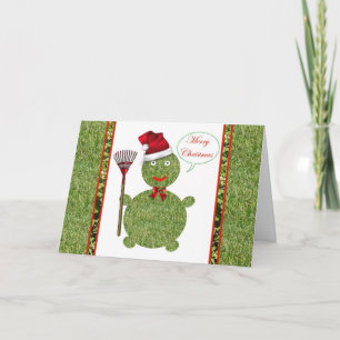 Cartes Pour Fêtes Annuelles Joyeux jardinier de Noël soin de pelouse paysage