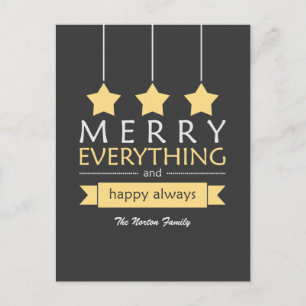 Cartes Pour Fêtes Annuelles Joyeux jaune et gris tout vacances