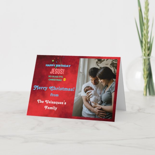 Cartes Pour Fêtes Annuelles Joyeux Jésus anniversaire ! Vacances de Noël perso (Devant)