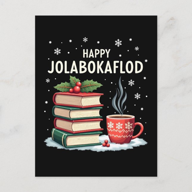 Cartes Pour Fêtes Annuelles Joyeux Jolabokaflod Famille Célébration Cadeau (Devant)