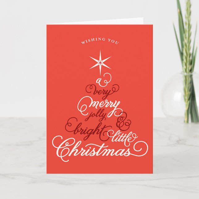 Cartes Pour Fêtes Annuelles Joyeux Jolly Et Bright Little Christmas Tree Photo (Devant)