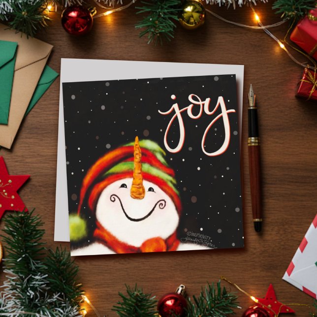 Cartes Pour Fêtes Annuelles Joyeux jote Snowman Noël Inspirivé (Créateur téléchargé)