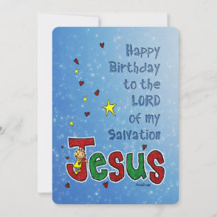 Cartes Pour Fêtes Annuelles 'Joyeux Jour d'anniversaire Jésus' grand étreinte 