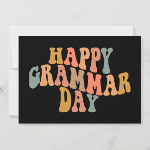 Cartes Pour Fêtes Annuelles Joyeux Jour de la Grammaire Rétro Wavy