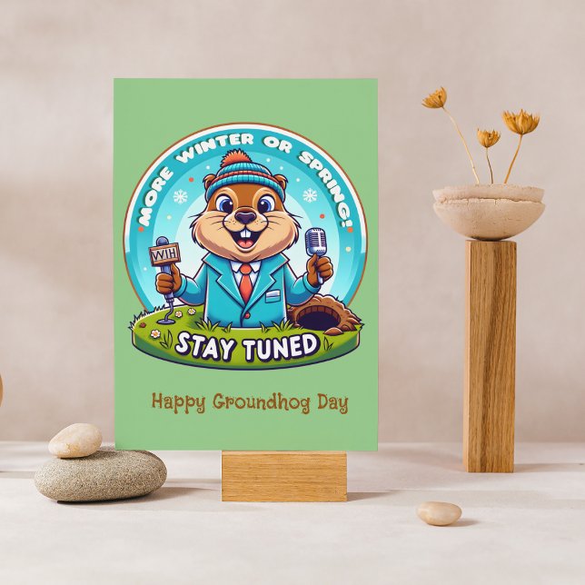Cartes Pour Fêtes Annuelles Joyeux Jour De La Marmotte : Printemps Ou Hiver (Créateur téléchargé)