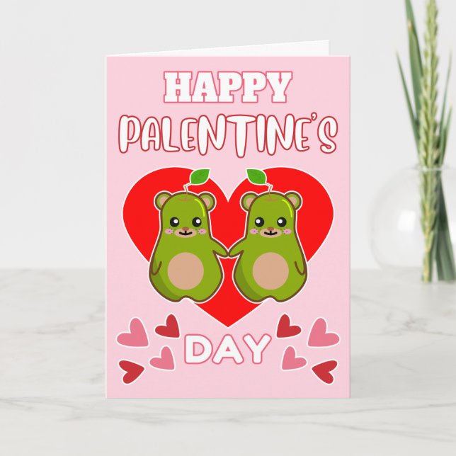 Cartes Pour Fêtes Annuelles JOYEUX JOUR DE PALENTINE mignonne Pear Bear Pair (Devant)
