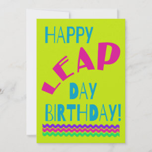 Cartes Pour Fêtes Annuelles Joyeux Jour du Bond Anniversaire !   Vert clair