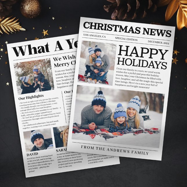 Cartes Pour Fêtes Annuelles Joyeux journal des fêtes Quelle année Noël (Créateur téléchargé)