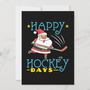 Cartes Pour Fêtes Annuelles Joyeux Jours de hockey Noël Père Noël