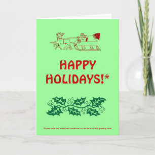 Cartes Pour Fêtes Annuelles JOYEUX JOURS DE VACANCES !* (en gros caractères)