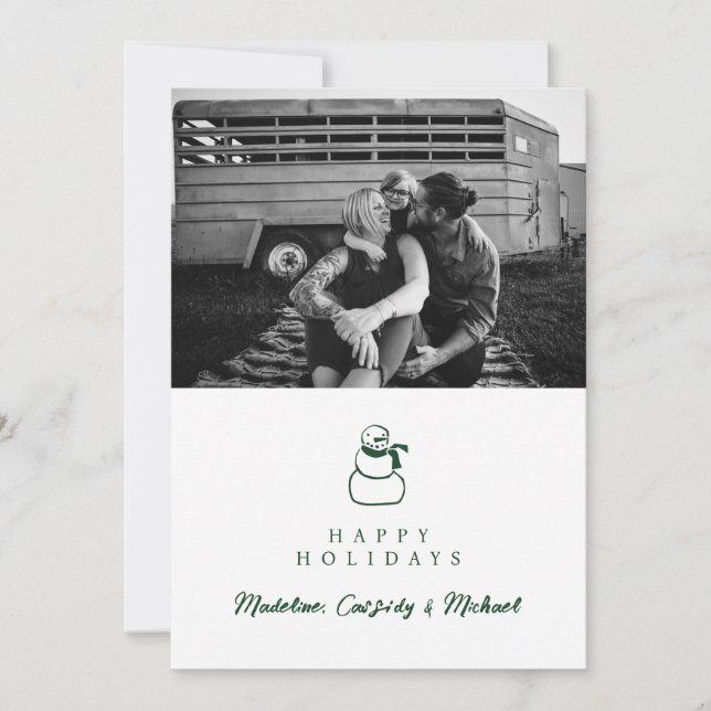 Cartes Pour Fêtes Annuelles JOYEUX JOURS FÉRIÉS | Ajouter votre photo (Devant)