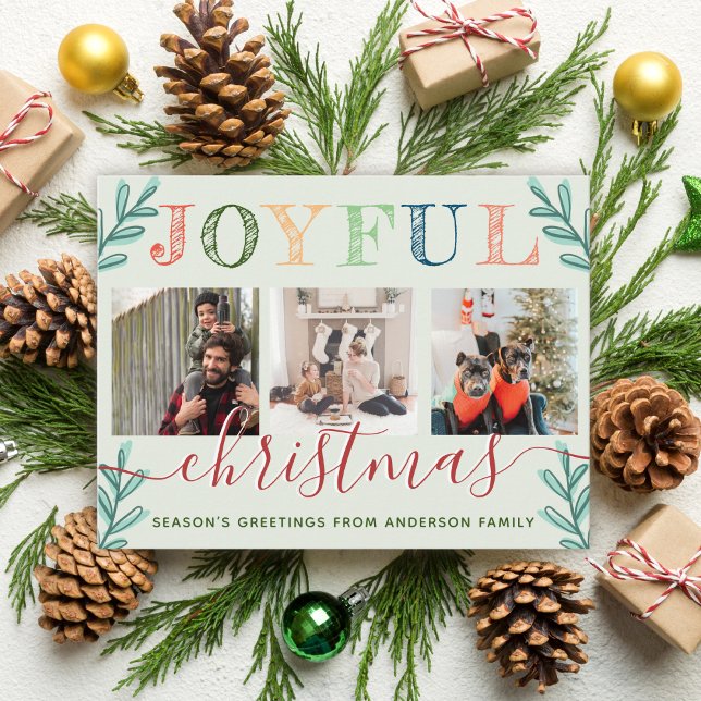 Cartes Pour Fêtes Annuelles Joyeux Joyeuses Fêtes de Noël moderne photo (Créateur téléchargé)