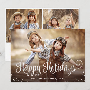 Cartes Pour Fêtes Annuelles Joyeux Joyeux Jours 3 PHOTO Noël Salutation