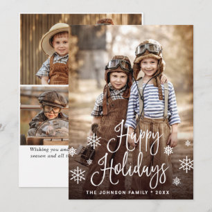 Cartes Pour Fêtes Annuelles Joyeux Joyeux Jours 4 PHOTO Noël Salutation