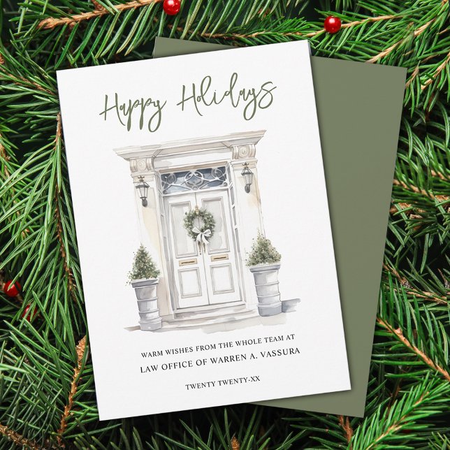 Cartes Pour Fêtes Annuelles Joyeux Joyeux Jours d'Affaires Appartement (Modern Holiday Wishes Business Flat Holiday Card)