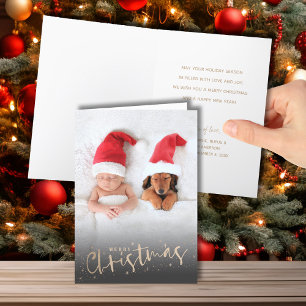 Cartes Pour Fêtes Annuelles Joyeux Joyeux Joyeux Jeu de Noël Plié Photo