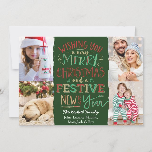Cartes Pour Fêtes Annuelles Joyeux Joyeux Joyeux Saison de Fêtes (Devant)