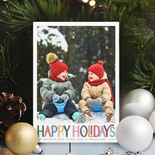 Cartes Pour Fêtes Annuelles Joyeux Joyeux Joyeux Vacances Cute Retro Stars Pho