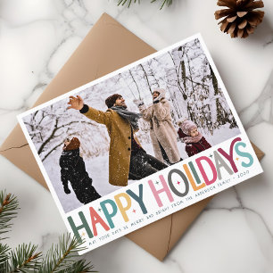 Cartes Pour Fêtes Annuelles Joyeux Joyeux Joyeux Vacances Cute Retro Stars Pho