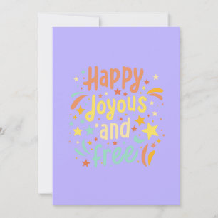 Cartes Pour Fêtes Annuelles Joyeux, Joyeux, Libre, Motivationnel, Inspirationn