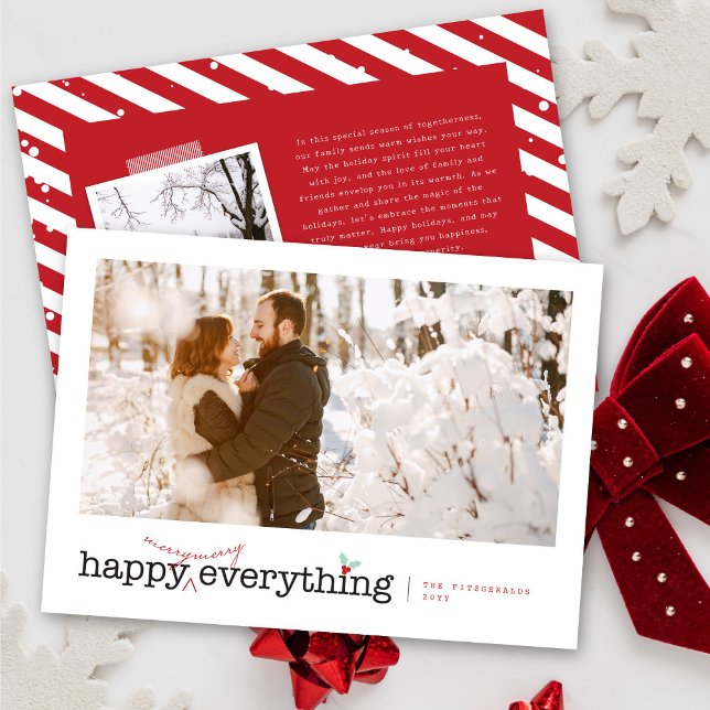 Cartes Pour Fêtes Annuelles Joyeux Joyeux Tout Amusant Holly Mistletoe Photo (Créateur téléchargé)
