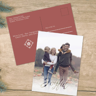 Cartes Pour Fêtes Annuelles Joyeux Joyful Elegant Red Snowflake Budget