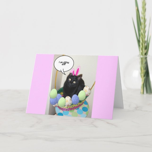 Cartes Pour Fêtes Annuelles Joyeux Kitty de Pâques (Devant)