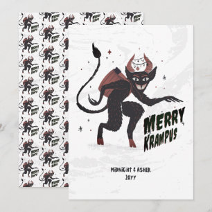 Cartes Pour Fêtes Annuelles Joyeux Krampus Artisanat Levé à la main Noël