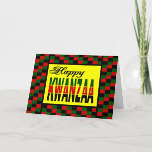 Cartes Pour Fêtes Annuelles Joyeux Kwanzaa aux frontières rouge, noire et vert