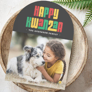 Cartes Pour Fêtes Annuelles Joyeux Kwanzaa rouge vert jaune photo