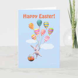 Cartes Pour Fêtes Annuelles Joyeux lapin et ballons de Pâques