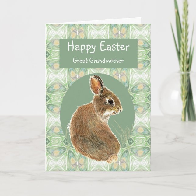Cartes Pour Fêtes Annuelles Joyeux lapin lapin de grand-mère de Pâques (Devant)