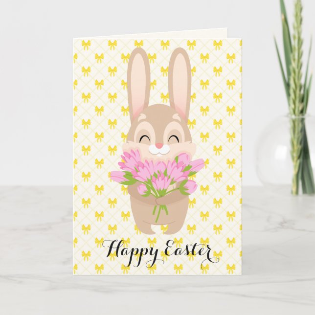 Cartes Pour Fêtes Annuelles Joyeux lapin mignon de Pâques (Devant)