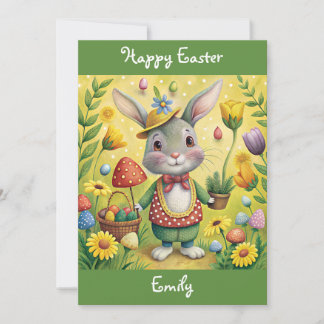 Cartes Pour Fêtes Annuelles Joyeux Lapin Pâques Personnalisable Première Pâque