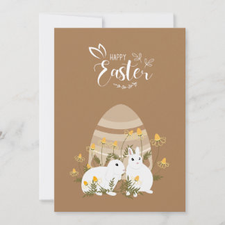 Cartes Pour Fêtes Annuelles Joyeux lapins de Pâques avec oeufs caricature