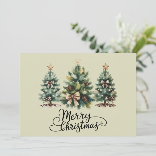 Cartes Pour Fêtes Annuelles Joyeux léopards de Noël Coquette Bow Xmas (Debout devant)