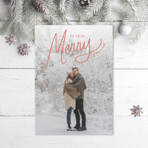 Cartes Pour Fêtes Annuelles Joyeux lettrage main hiver nouvellement marié
