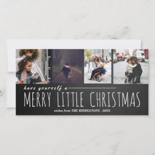 Cartes Pour Fêtes Annuelles Joyeux Little Christmas Four Photo Chalkboard