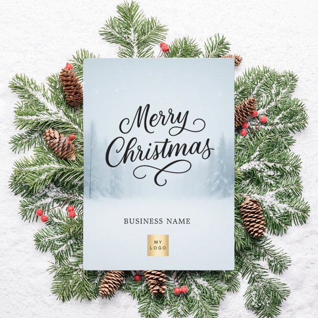 Cartes Pour Fêtes Annuelles Joyeux logo d'entreprise d'hiver Noël (Créateur téléchargé)