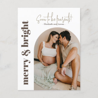 Cartes Pour Fêtes Annuelles Joyeux & Lumineux Bientôt Être Parents Photo De Fê