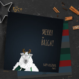 Cartes Pour Fêtes Annuelles « Joyeux + Lumineux » Mouton Fou Fou