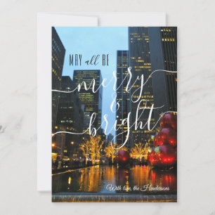 Cartes Pour Fêtes Annuelles Joyeux & Lumineux Photographie de Noël à Midtown N