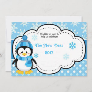 Cartes Pour Fêtes Annuelles Joyeux manchot du Nouvel An 2017