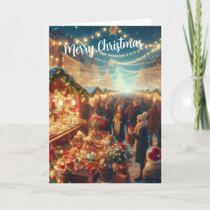 Cartes Pour Fêtes Annuelles joyeux marché de Noël avec lumières